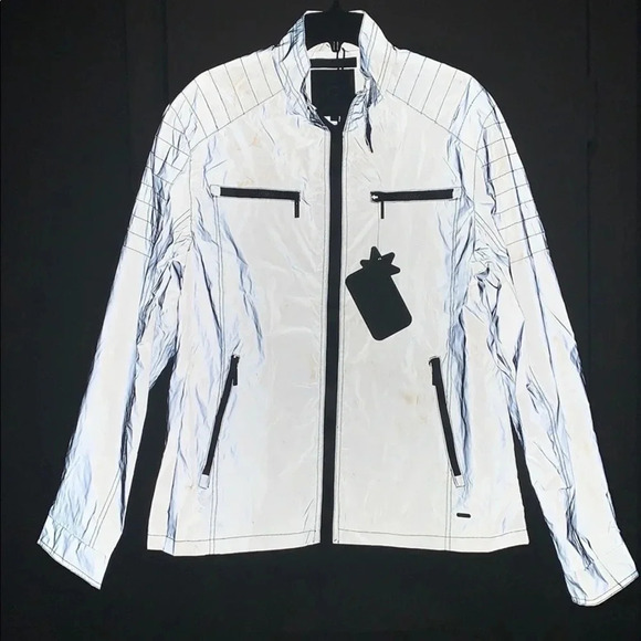 Fried Denim Reflective Jacket Jacket Gray Men’s Sizee Large New - Picture 4 of 16